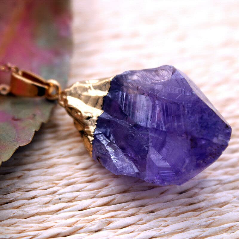Pendentifs pour collier en améthyste naturelle brute : perles irrégulières ZYFSHA - 3