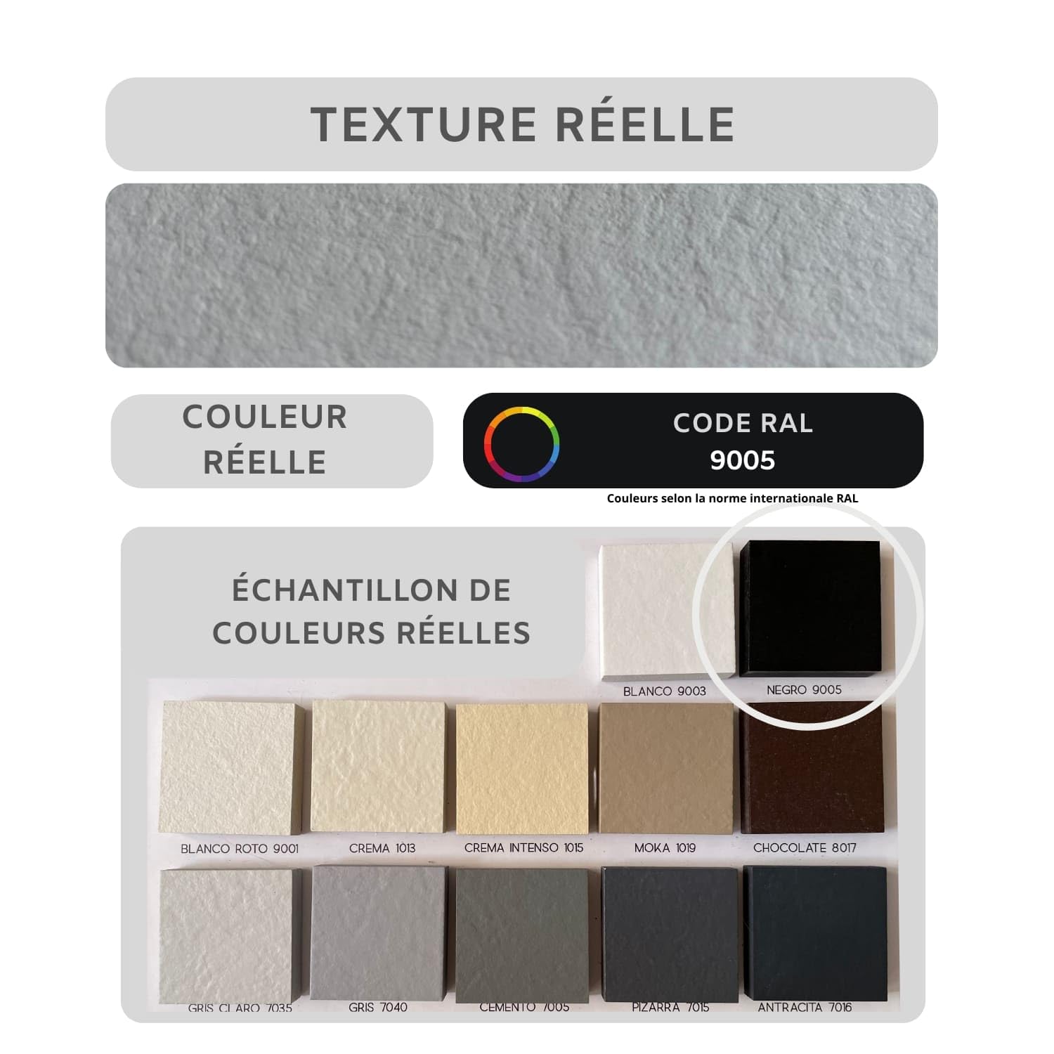 SOULBATH Receveur de Douche Ultra-Plat Antidérapant – Résine Gel Coat - Texture Lisse/Pierre – NOIR - 180x90 - Grille intégré même couleur - Bonde de vidange incluse.