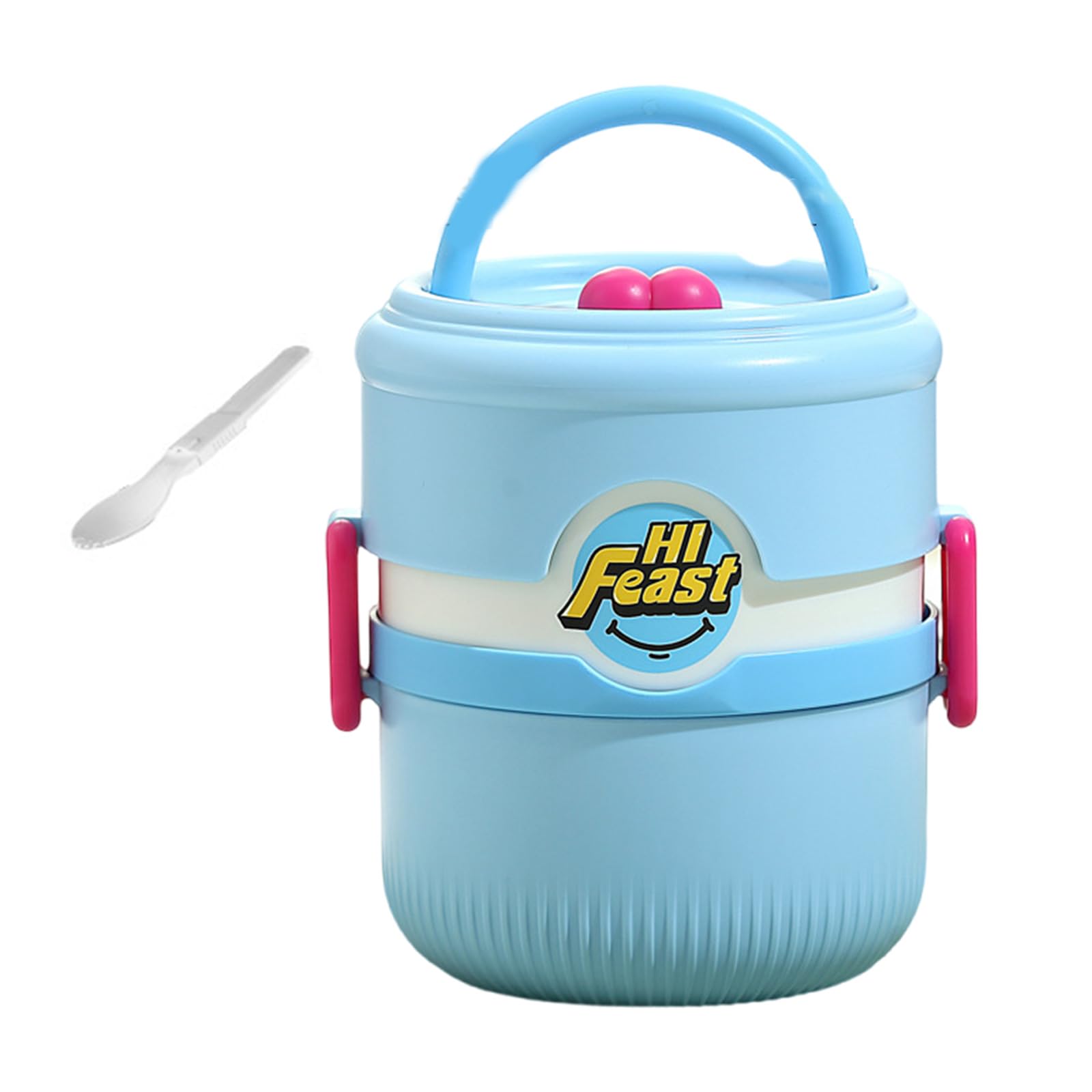 Buxuaaaa Ergonomic Handle Stainless Steel Thermal Lunch Holder Multiple Compartment Food Box for Commuting for Daily Use Stainless Steel Lunch Box