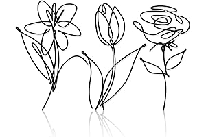 Ferraycle 3 Set of Metal Flower Wall Decor, Minimalist Home Decor For Patio Balcony Bathroom