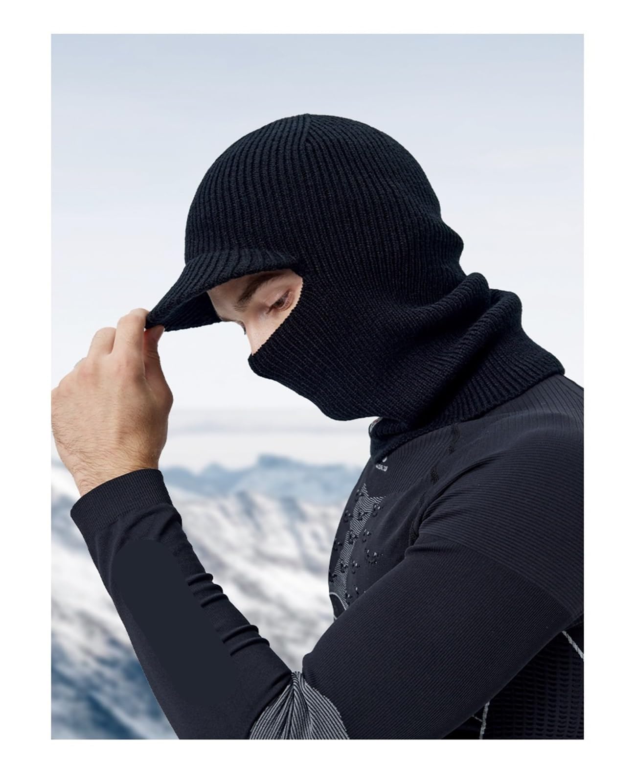 Cagoule Moto Chapeau d'équitation Coupe, Masque Facial Froid, Protection des Oreilles, Couvre-tête, Chapeau de Ski Chaud et Doux, Automne et Hiver Casque Coupe-Vent(Gray)