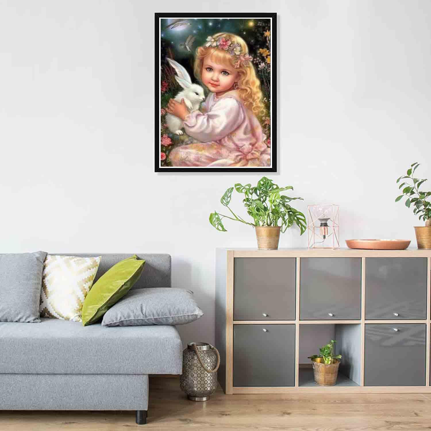 Kit Diamond Painting 5D Ragazza Angelo - 30x40 Cm, Pittura Con Strass, Attivit&agrave; Rilassante Per Decorare La Casa