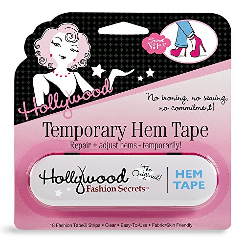 Hollywood Fashion Secrets Temporary Hem Tape, 18 fabric friendly adhesive tape strips