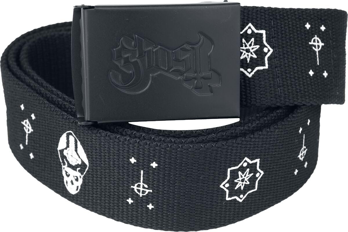 Ghost Logo Unisex Cinturón Negro 100% poliéster