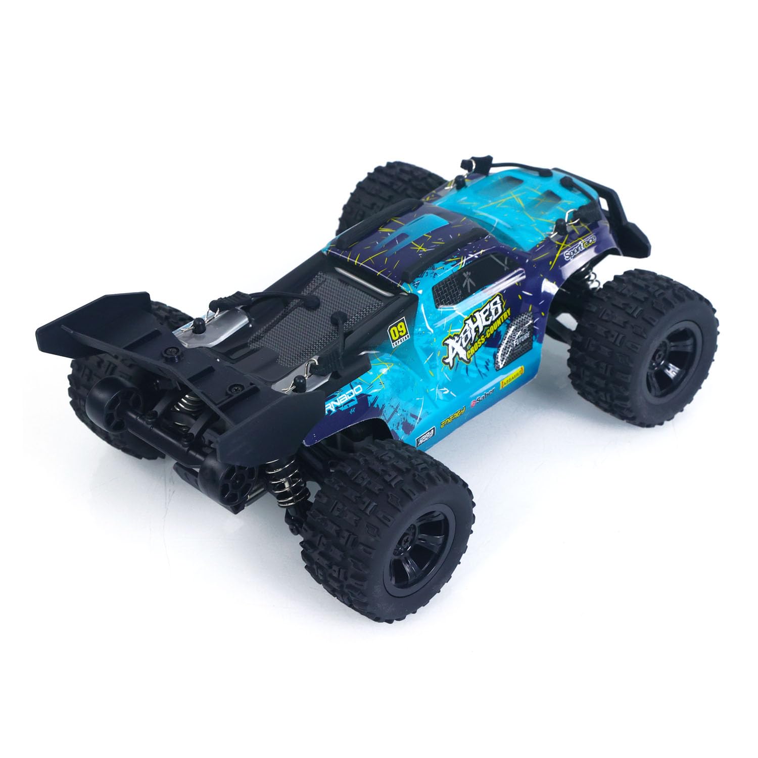 TOUCAN RC HOBBY Lager in Deutschland SCY 18101 Muti-Terrain 1:18 2,4-GHz-Sync-Fernsteuerung Offroad-Fahrzeug mit PVC-Karosserie, elektrischem Antrieb, großen Reifen, Wheelie-Bar und LED-Beleuchtung