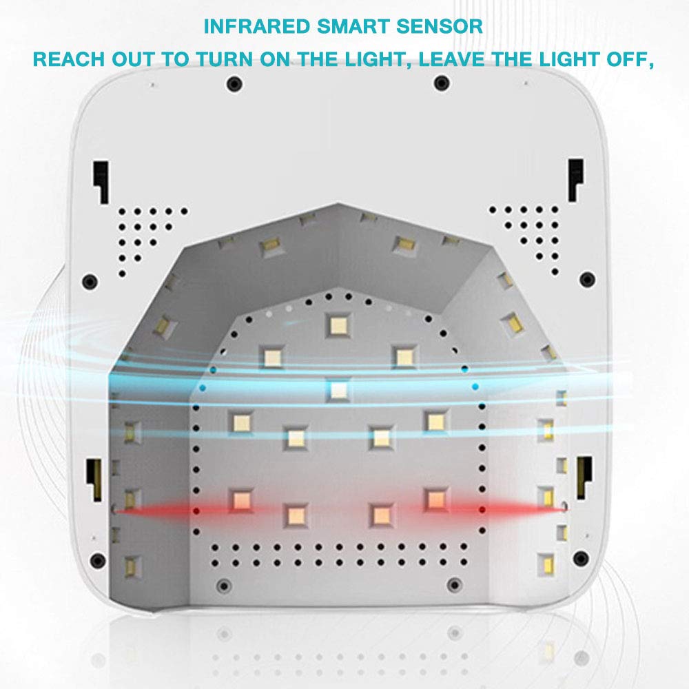 lamparas para uñas. Lámpara de uñas LED inalámbrica de 72 W, secador de uñas LED portátil recargable profesional, luz de curado de uñas con pantalla táctil, herramientas de manicura de decoración de u