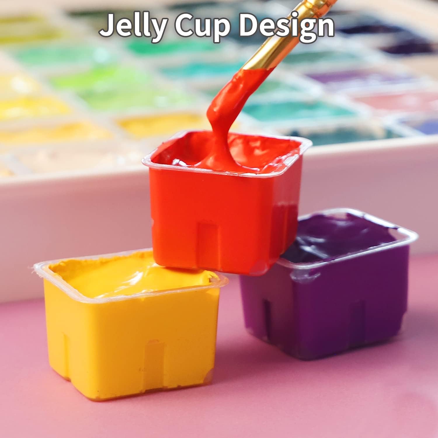 HIMI Gouache-Farben-Set, 56 Farben x 30 ml mit tragbarer Tragetasche, einzigartiges Jelly Cup-Design, ungiftig, für Leinwand-Aquarellpapier - perfekt für Anfänger, Studenten, Künstler