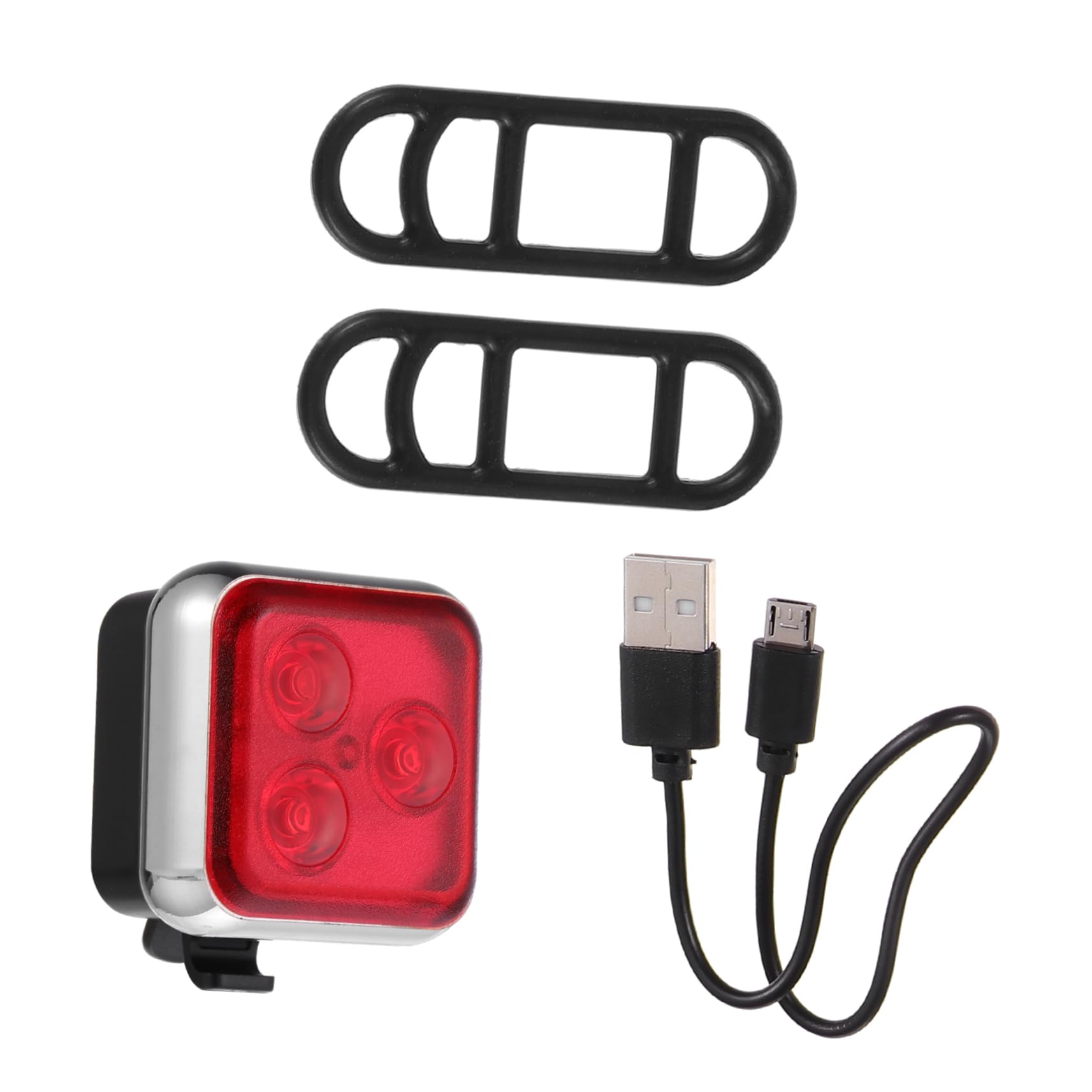 ifundom 1 Set Bicycle Light Lights Rechargeable Tail Cycling Front Waterproof Bike Aluminum Alloy Red