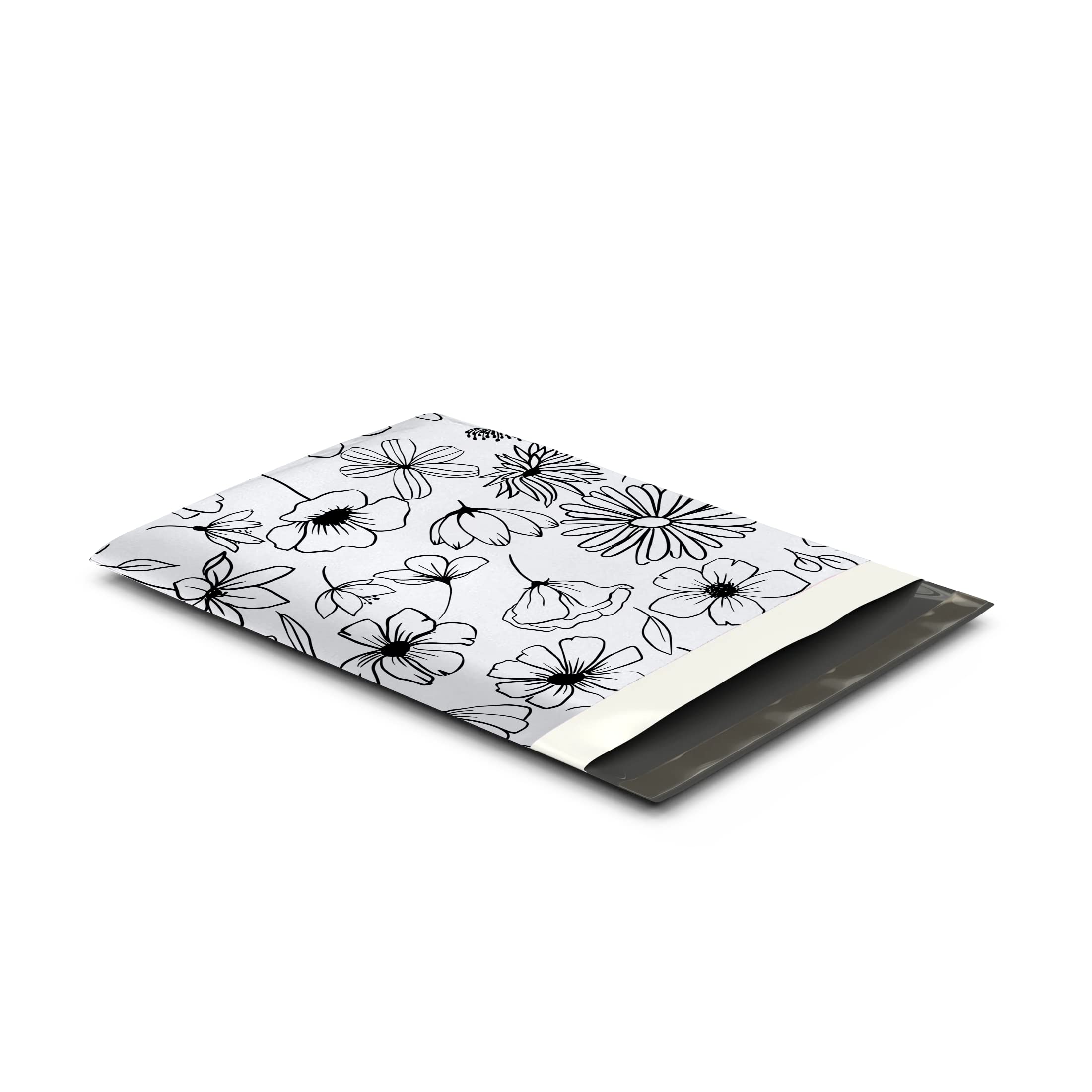 100 Teardrop Leaves Designer Poly Mailers – 10x13 Inch Waterproof Self-Sealing Shipping Envelopes For Small Business