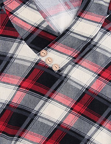 Plaid Sweatshirts For Women,Valolia Pocket Hoodies Tartan Printed Dressy Winter Tunic Shirts Pullover Casual Outfits Trendy Maternity Fall Sweater Hooded Shirt With Pockets Thick Blouse Red Beige Xxl #TOP2