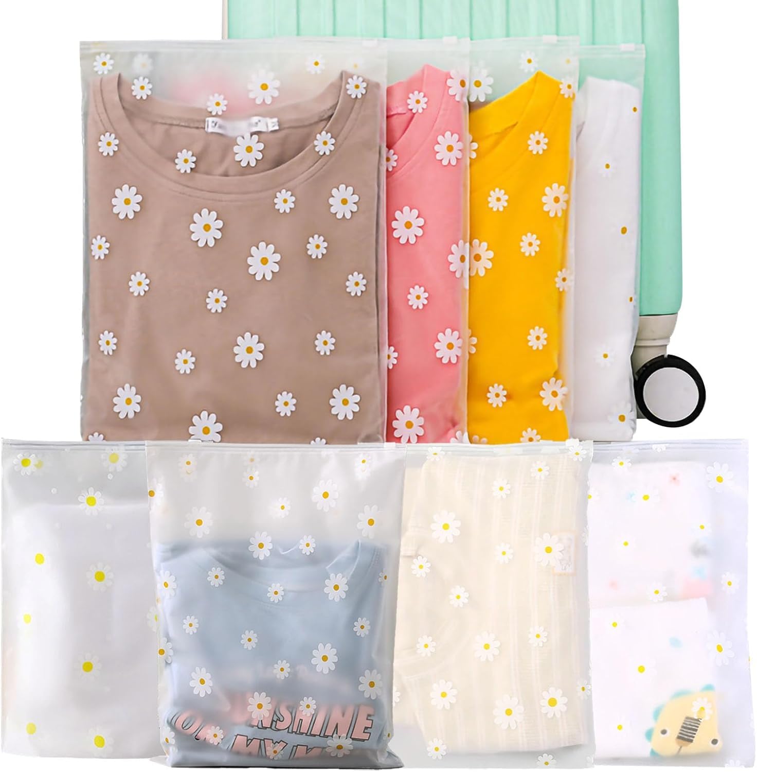 OSDUE | Pack Of 20, 40 * 28cm (10 Pcs) & 28 * 20cm (10 Pcs) | Frosted Resealable Plastic Packaging Bags | Durable Zip Lock Covers for Clothes Storage, Shipping & Organization | Reusable Ziplock Bags-image-47