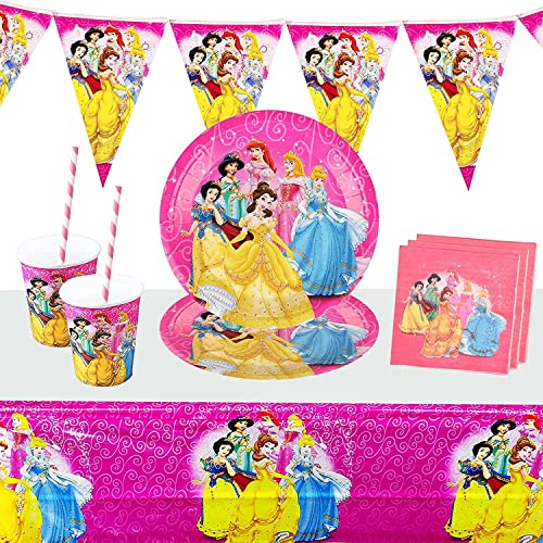 Set di 52 stoviglie a tema per feste di compleanno, con bandierine, piatti, bicchieri di carta, Baby Shower, decorazione da tavolo per bambini 10 ospiti