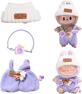 FMKLDENA Ropa de muñeca para la-bubu, Ropa de Peluche de 17 cm para la-bubu, Disfraces para muñecas la-bubu, con 1 Sombrer...