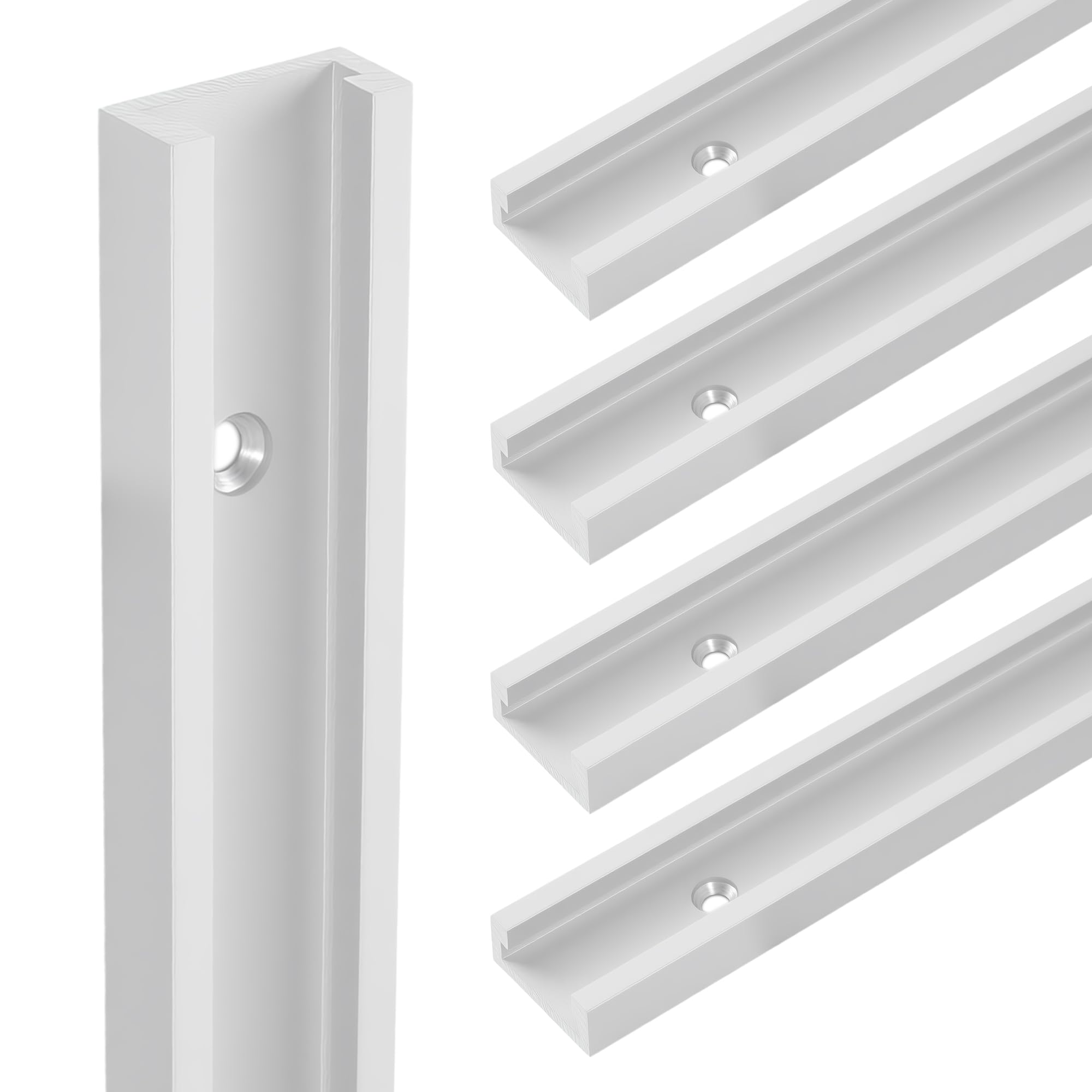 uyoyous Rail en T Aluminium 800mm, 4 Pièces Rainure en T pour Travail du Bois, Scies à Table & Établis - Montage Facile avec Vis