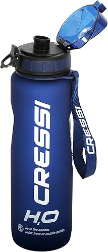 Miniatura 3 de Cressi H2O - Frasco esmerilado para beber, apertura con un clic, cordón para un fácil transporte, filtro para hielo y frutas, 20.3 fl oz, 33.8 fl