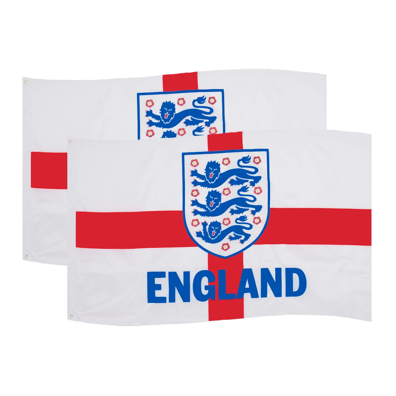 England FA Official Football Gift 3 Lions 5x3ft 2 Pack Crest Body Flag