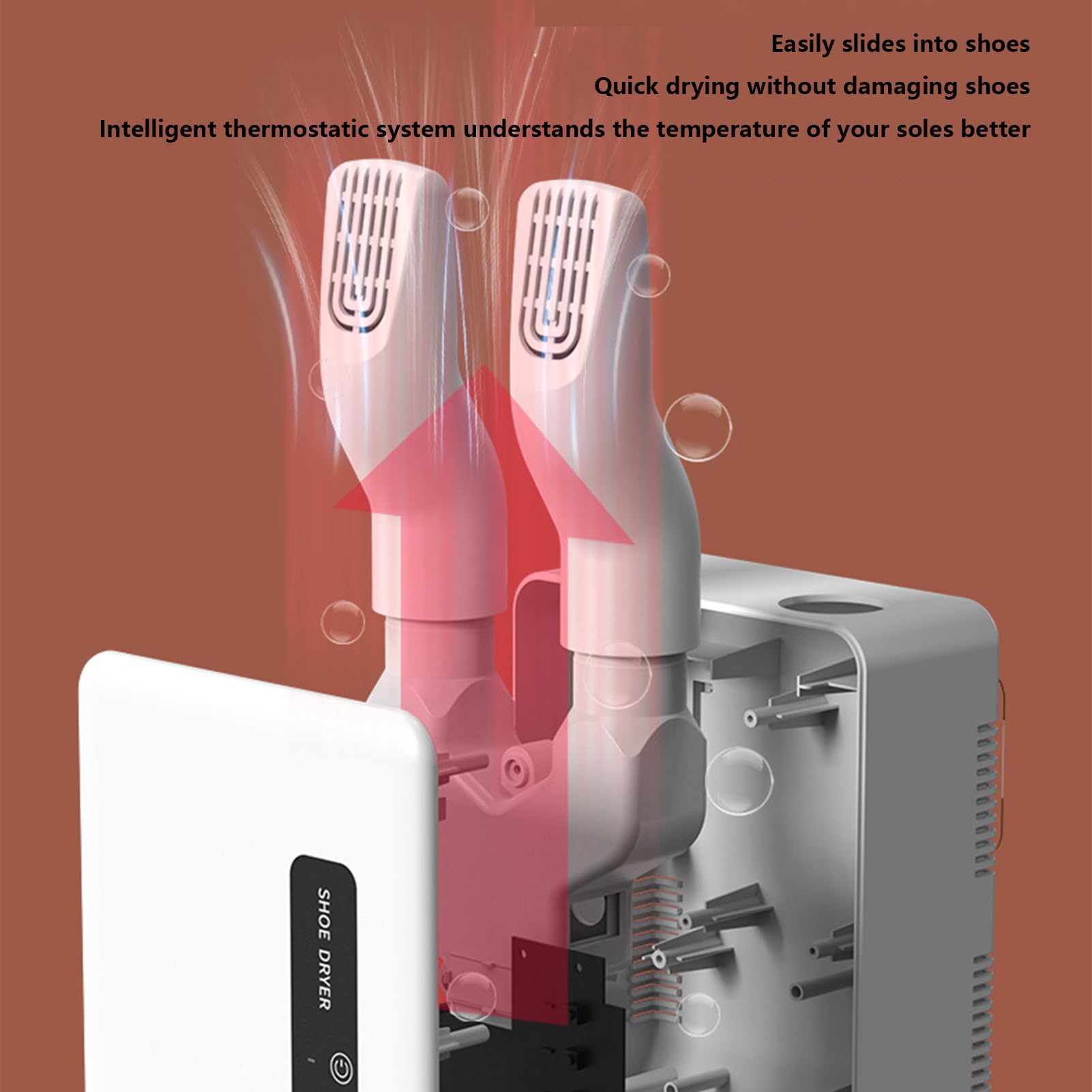 Amazon.com: 靴子烘乾機壁掛式便攜式靴子烘乾機電動擦鞋機手套烘乾機和暖氣機附熱風機和定時器黏著式