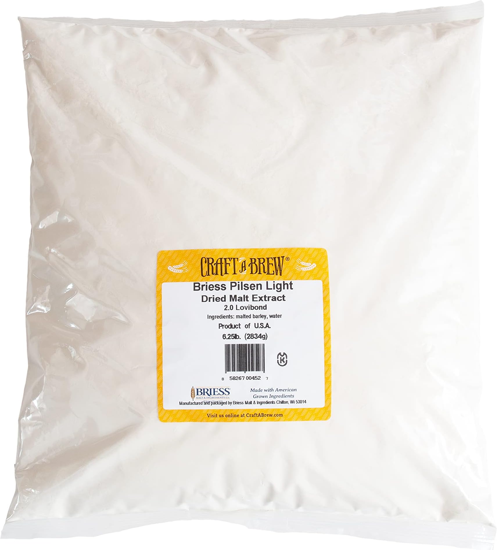 Craft A Brew - Dry Malt Extract for Brew Kit - 6.25 Pounds Pilsen - All Purpose Base Extract - For Any Beer Style - Effective Fermentation
