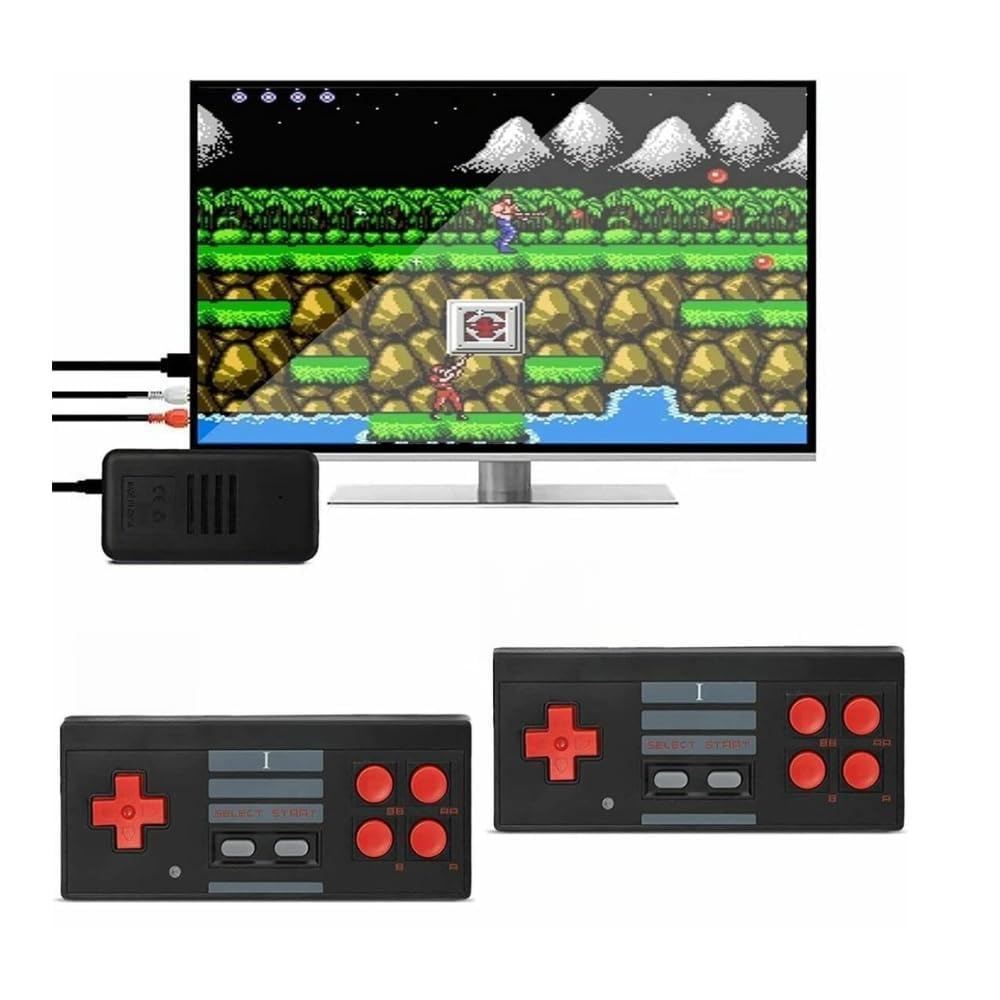 K D TV Video Game Console with 1000+ Built-in Games | Wireless 2 Player Retro Game Stick | 8 Bit Plug & Play TV Gaming Set with 2 Controllers | AV Output Mini Game Box for Kids & Adults