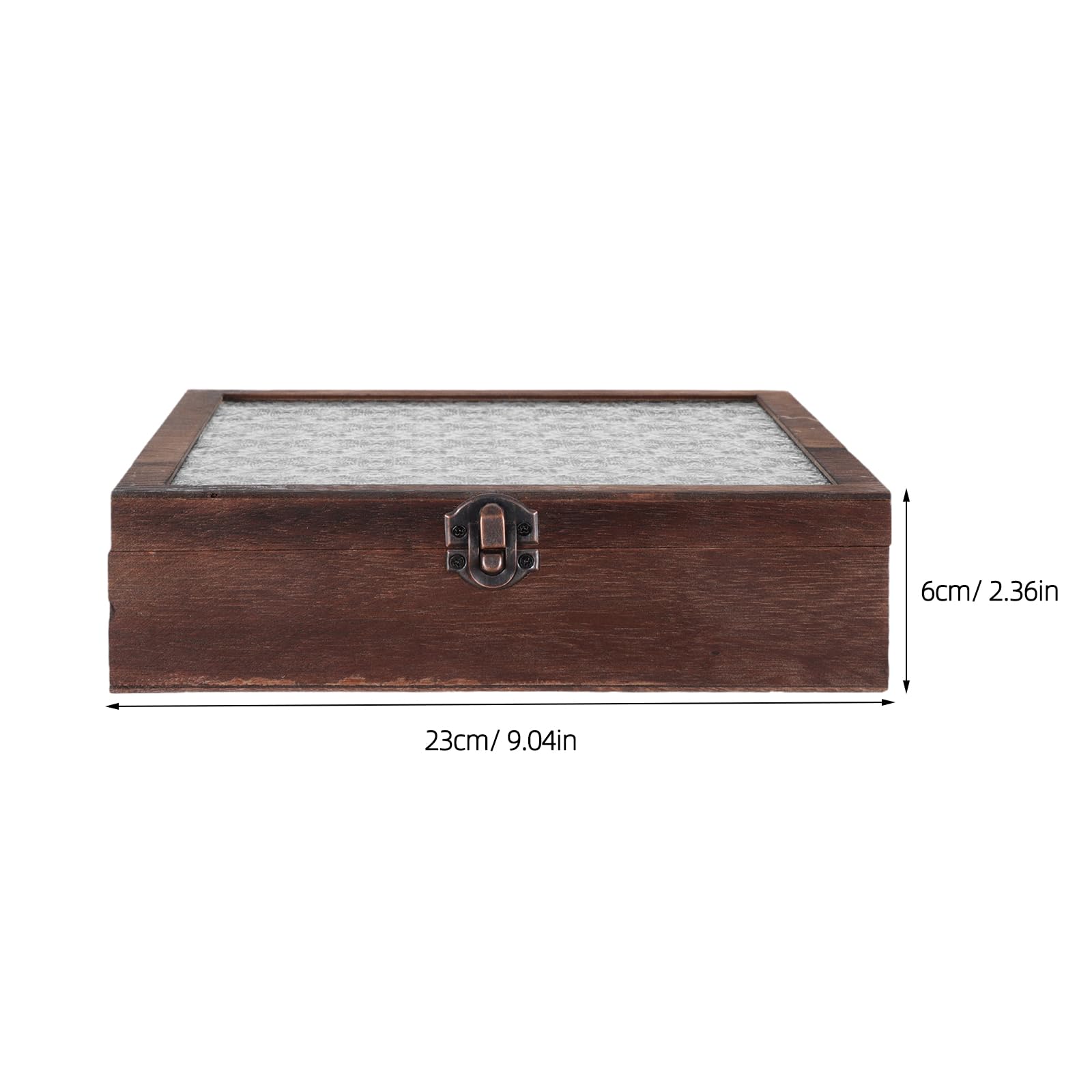 NUOBESTY Organisateur de Sachets de Thé 12 Compartiments en Bois Noyer, Boîte à Thé Compartimentée 23 X 23 X 6 Cm, Rangement Compact Cuisine et Bureau avec Fenêtre D’accès Rapide