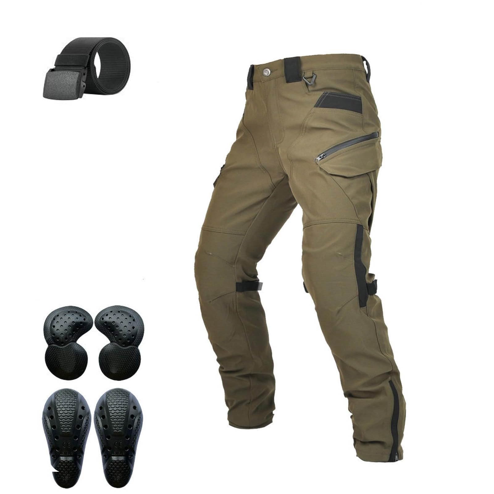 Pantalones de Moto para Motociclista, Pantalones Casuales Protectores, Cortavientos, Transpirables, Doble Capa, Cintura Alta, Ropa para Todas Las Estaciones.