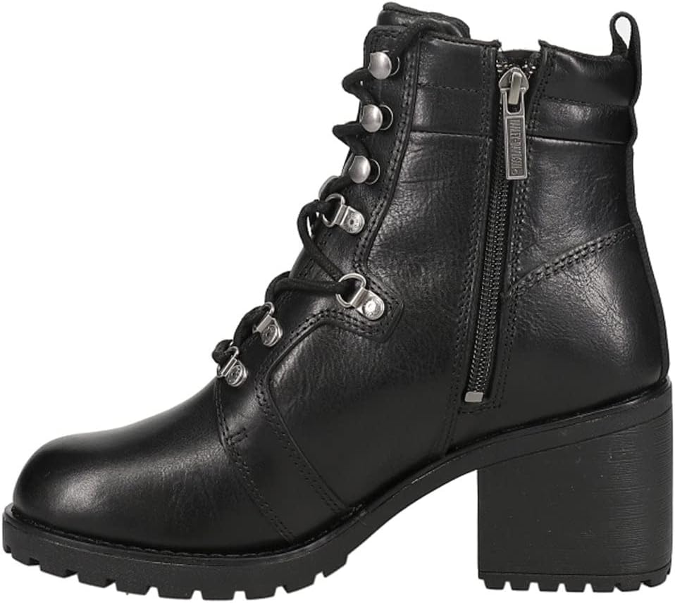 HARLEY-DAVIDSON FOOTWEAR Women's MARINDA 5" LACE Motorcycle Boot, Black, 9