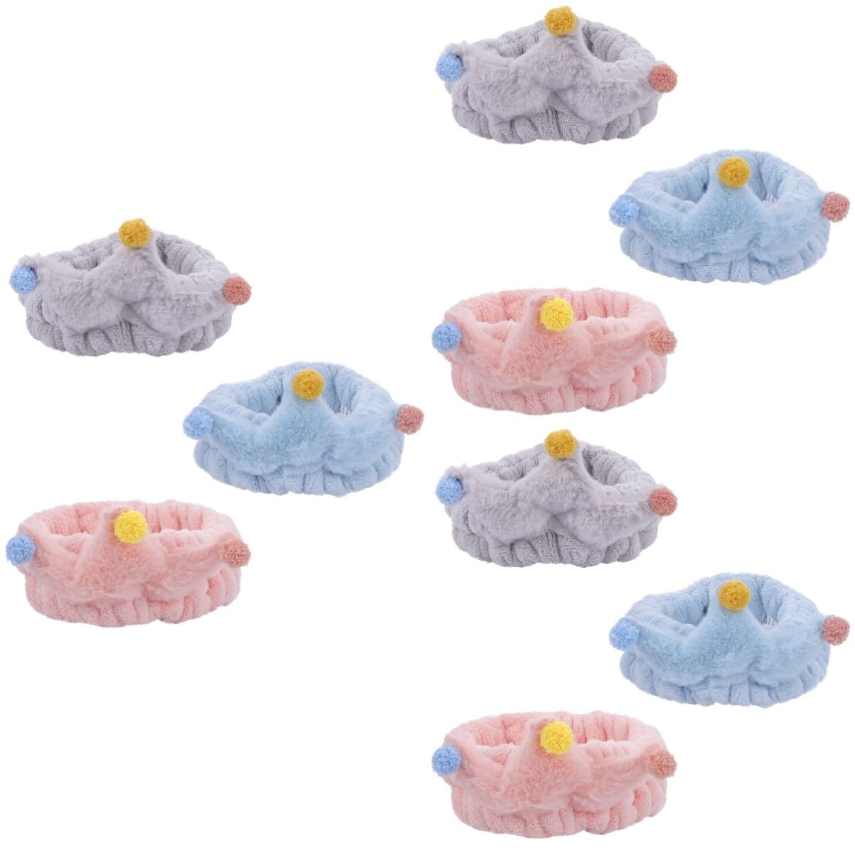 FOMIYES 9piezas Diademas De Coral Fleece Para Mujer Bandas Elásticas Para Maquillaje y Spa Accesorios Para Lavado Facial y Ducha Diseño Chic y Cómodo
