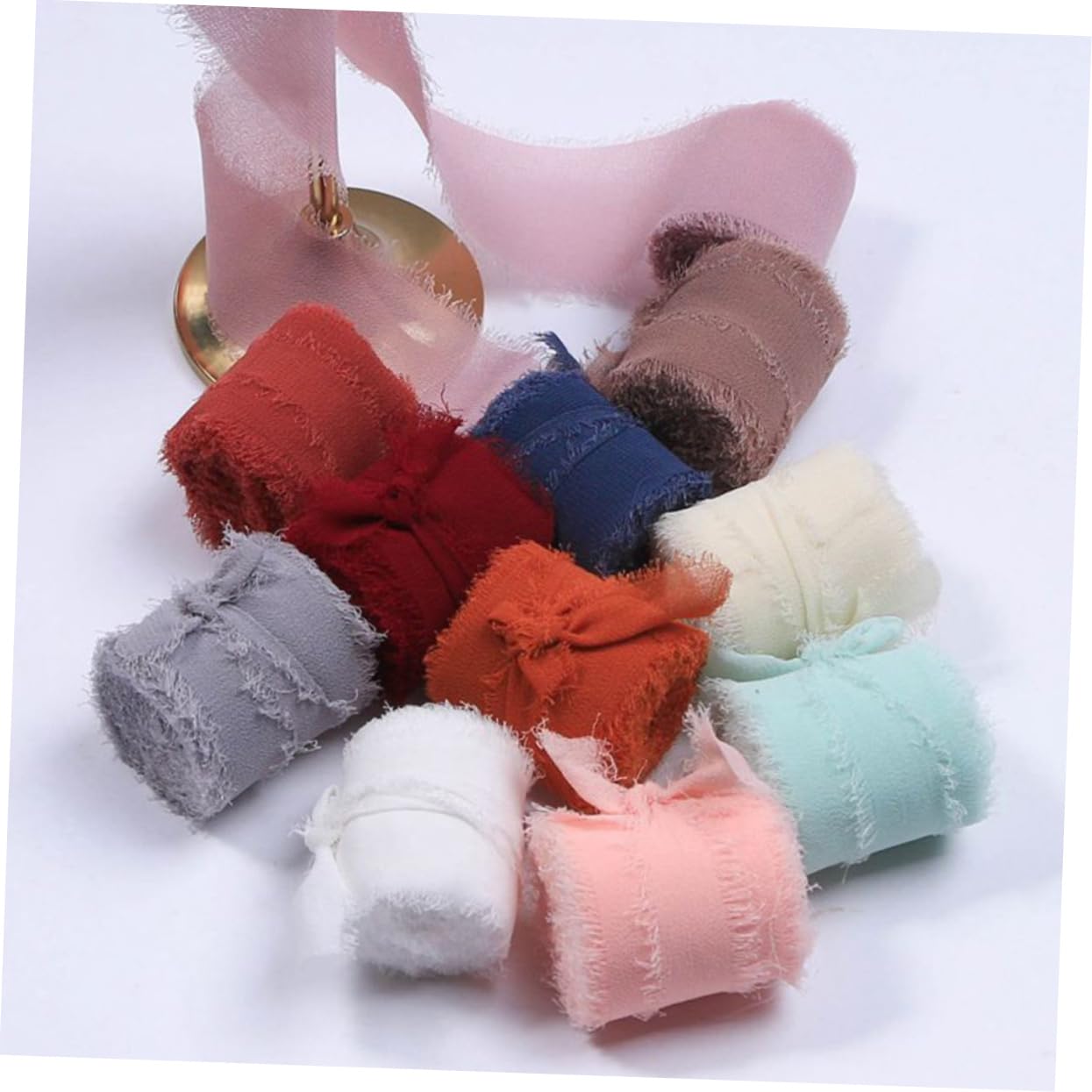 Tofficu 6rollen Dekorative Fransenbänder Vielseitige Strapazierfähige Und Hochzeitsbänder Aus Chiffon Für -dekorationen Blumensträuße Und Verpackungen