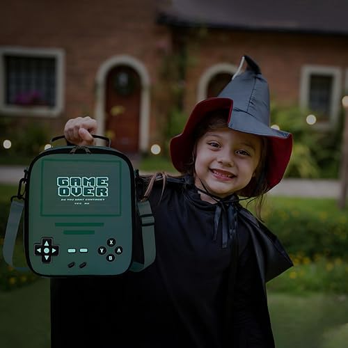 Miniatura 7 de Lonchera con diseño de videojuegos para niños, con aislamiento térmico y luminosa, reutilizable, portátil, para niños y niñas, hielera para niños,
