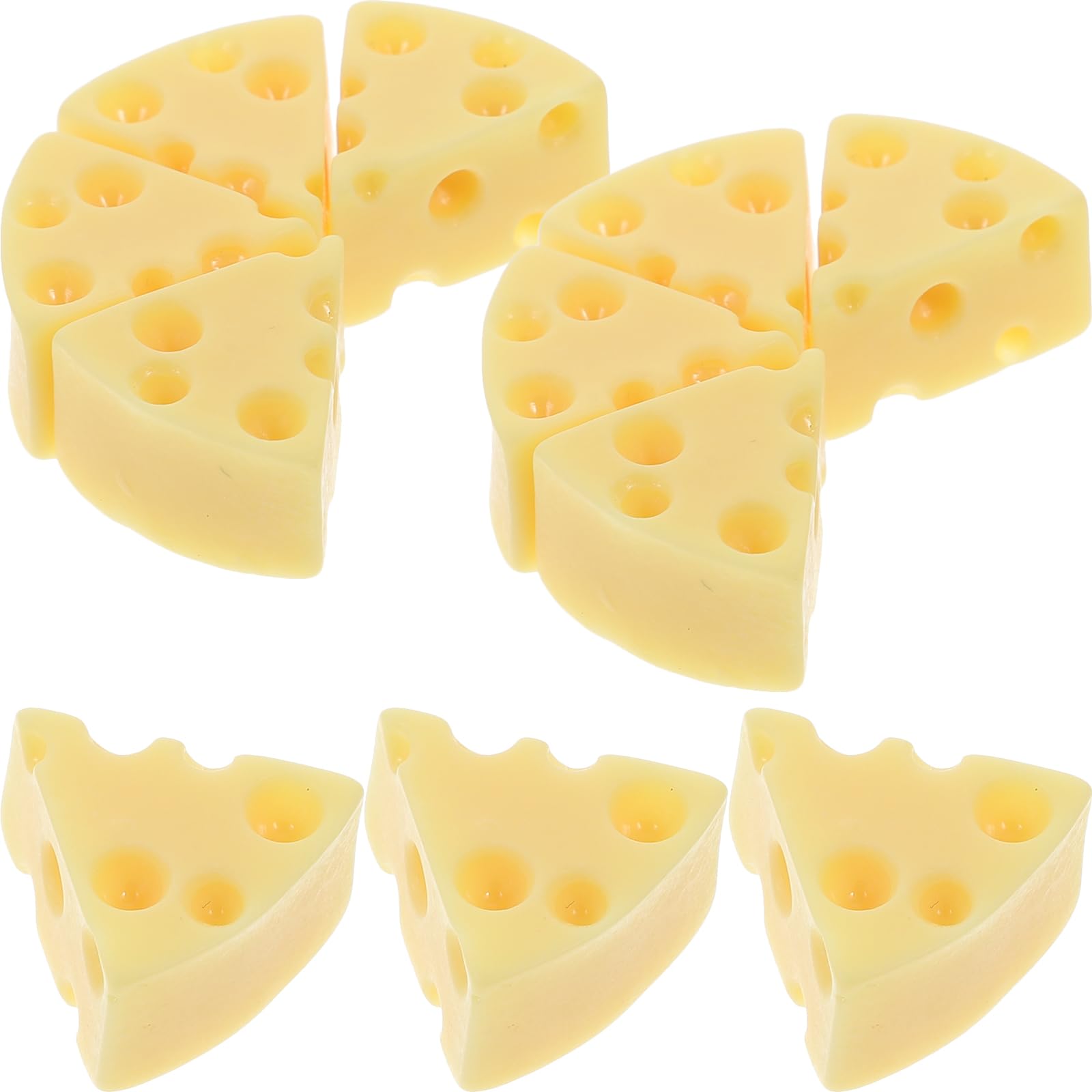 HEMOTON 50Pcs Miniature Simulated Cheese Model Resin Cheese Props for Dollhouse Kitchen Decor Photography and Collectors