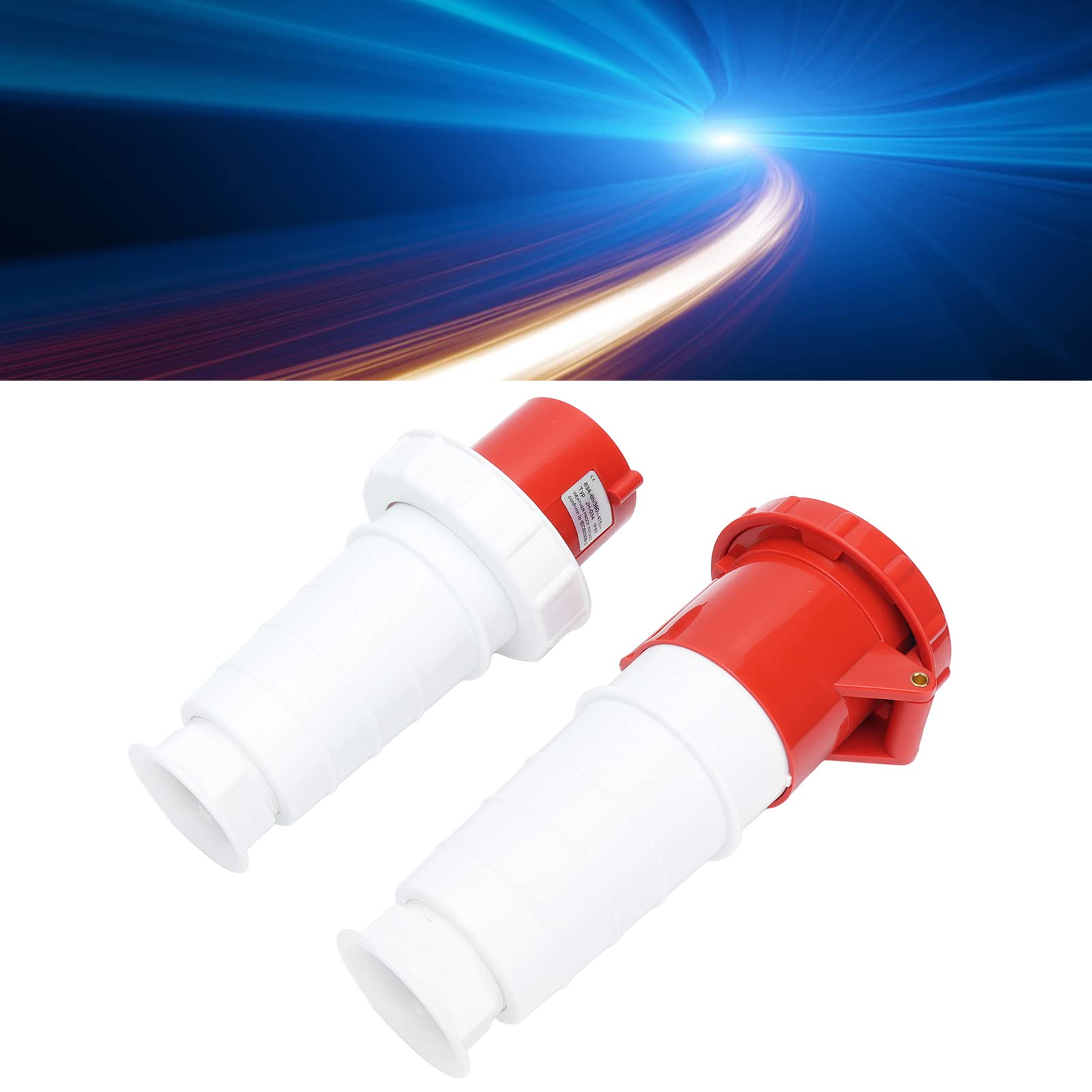 Enchufe Industrial Conector Impermeable Trifásico de 4 Pines IP67 para Uso en Exteriores 380V 63A Material de Polipropileno