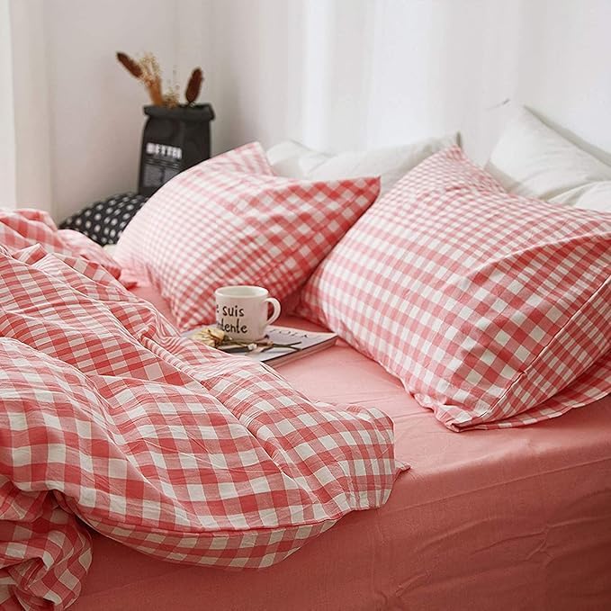 Image of MORADO Premium Glace Cotton 210 TC Double Bedsheet with 2 King Size Pillow Covers (90x100 Inches, (Pink)