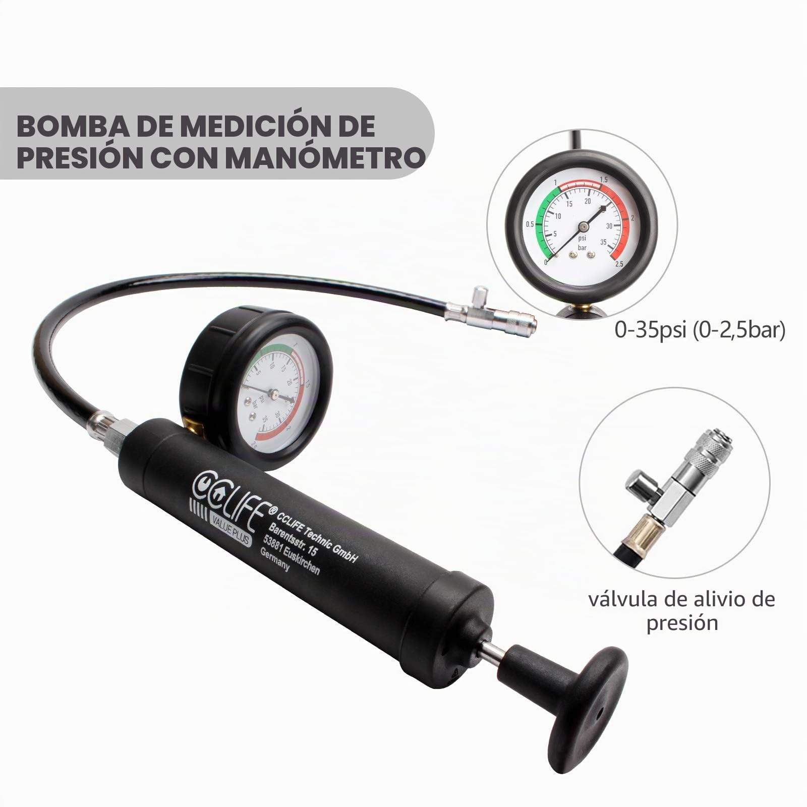 CCLIFE Radiador Probador de Presión 28pcs, Probador de Sistema de Enfriamiento, Probador Universal de Presión de Refrigerante, Sistema de Refrigeración Tester, Azul