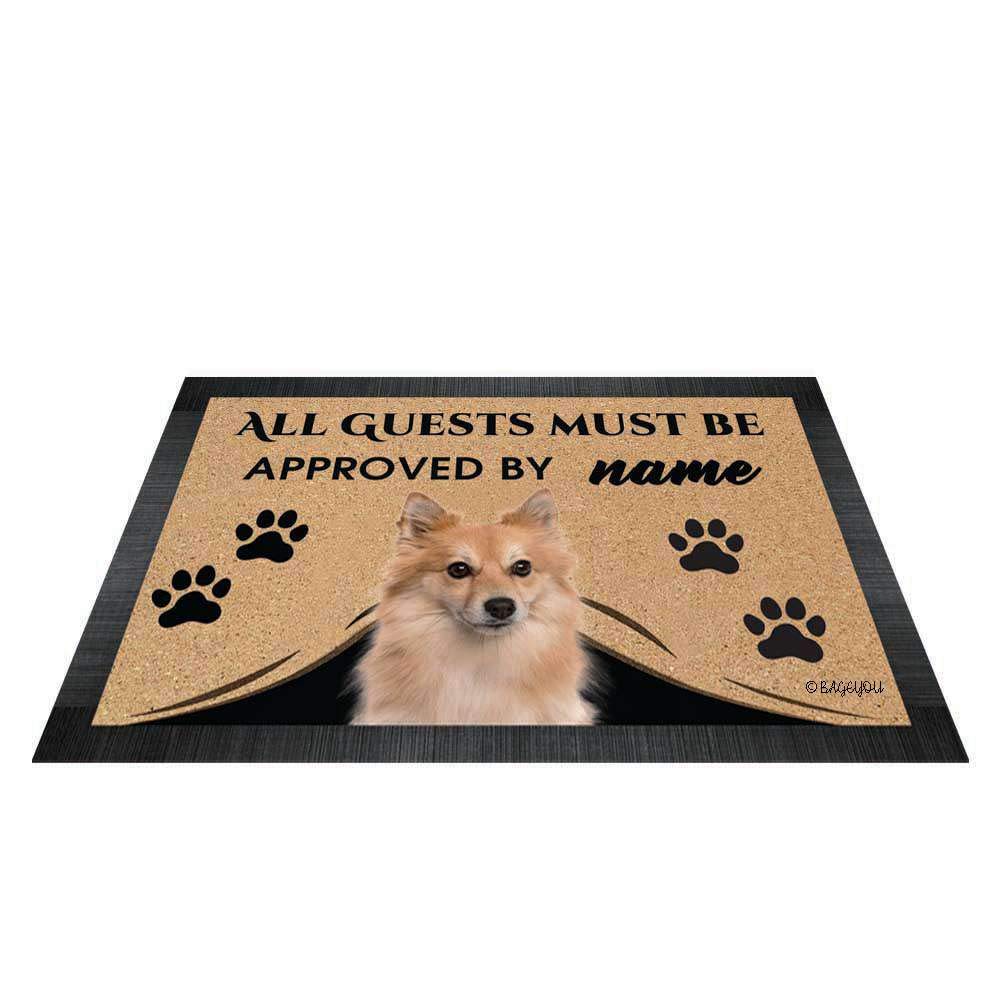 'All Guests Must be zatwierdzona na zewnątrz wycieraczka z napisem My Love Dog Pomeranian Welcome mata podłogowa niestandardowa nazwa 60 cm x 40 cm