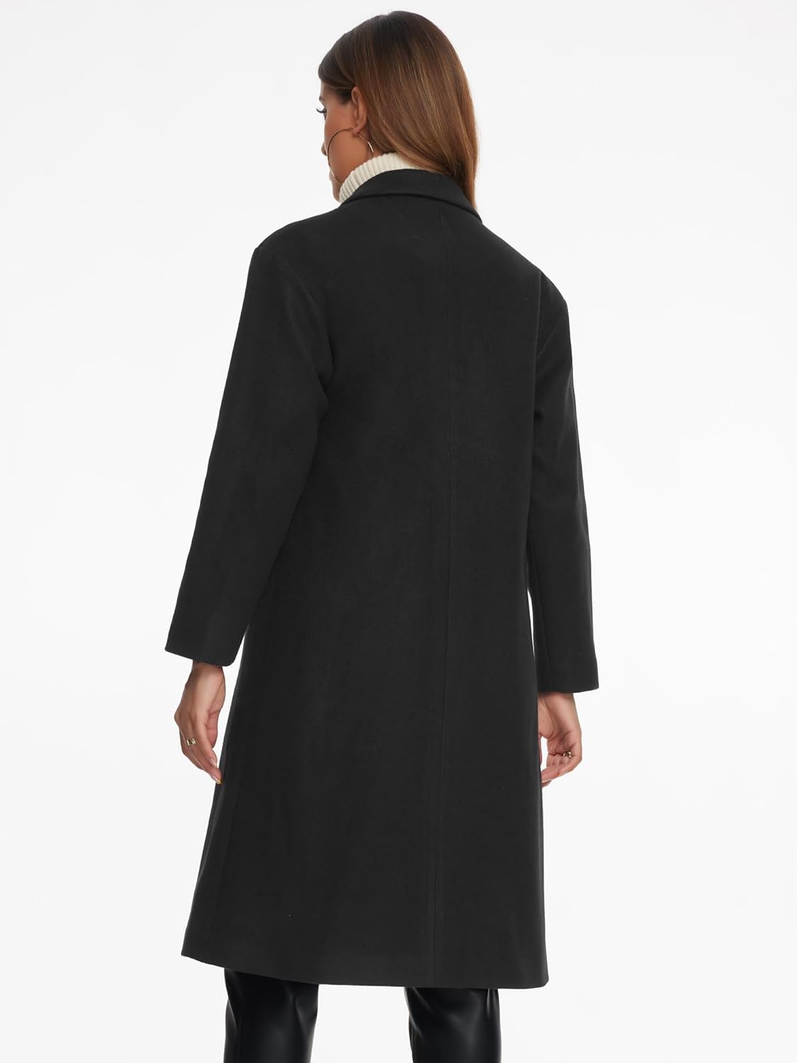 Classic Black Overcoat Back View