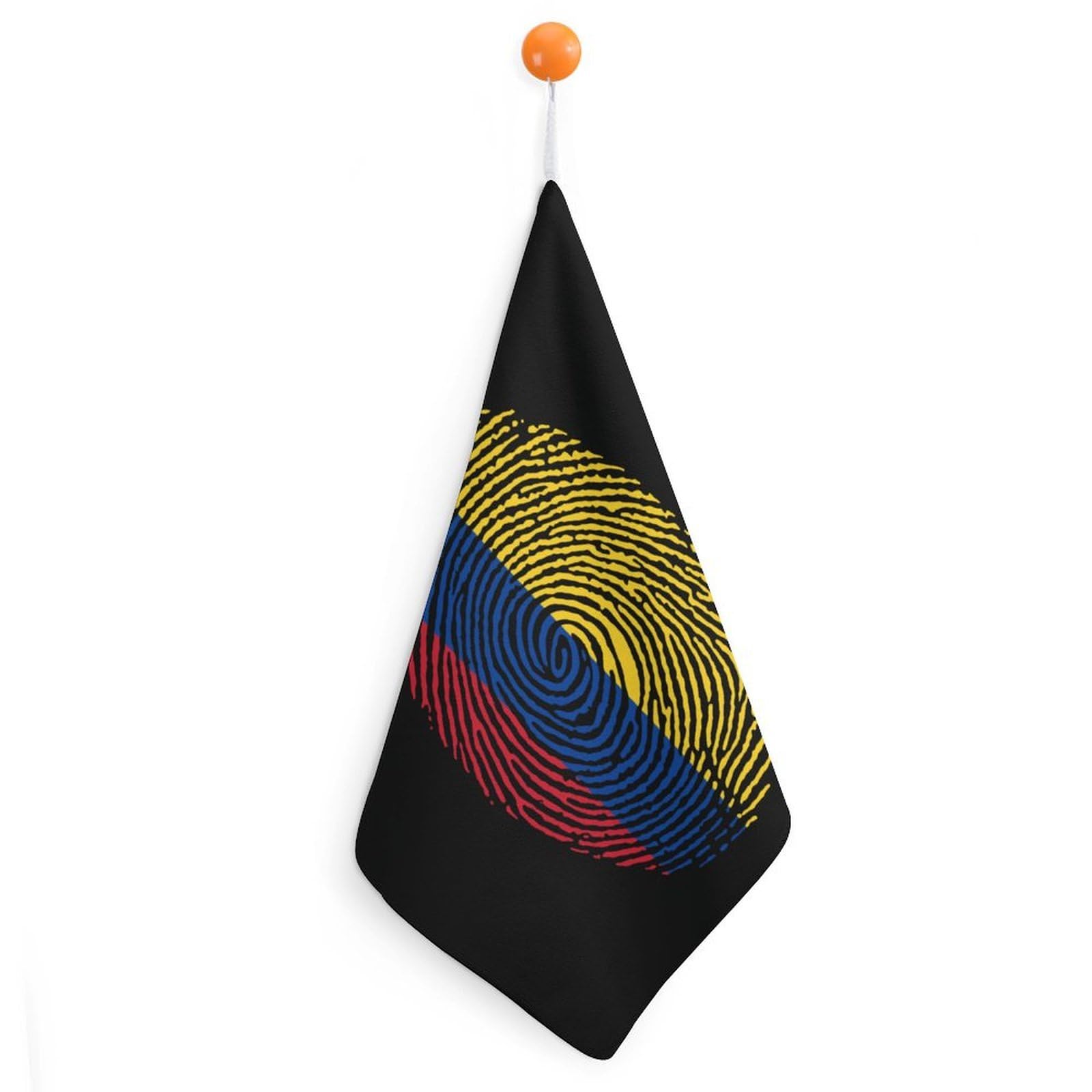 TXFBTRFSA Colombia Flag Finger Hand Towels with Hanging Loop Kitchen Towel Handkerchiefs Cleaning Cloths