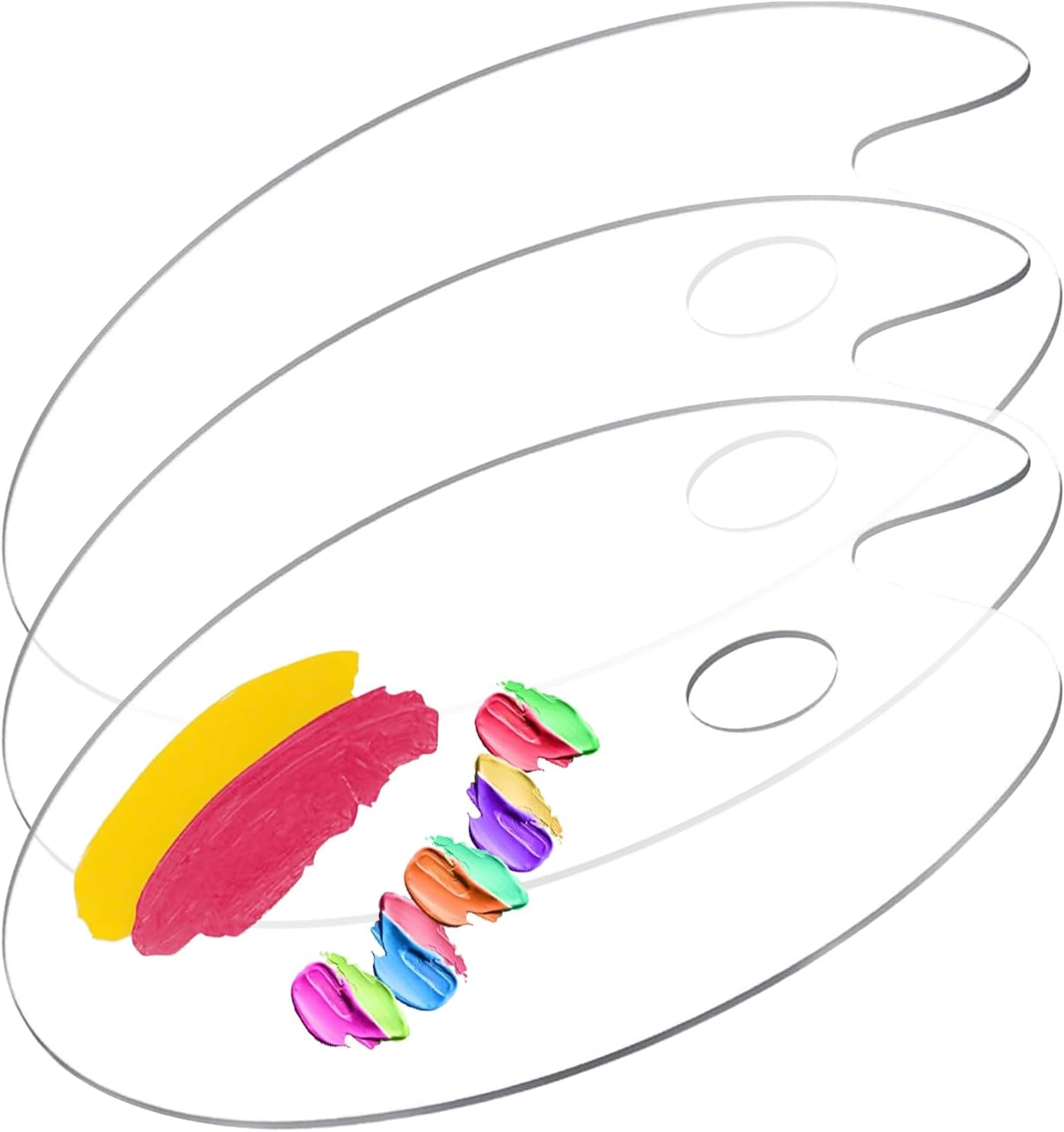 Acrylic Paint Palette, 3 PCS Clear Acrylic Artist Paint Palette Non