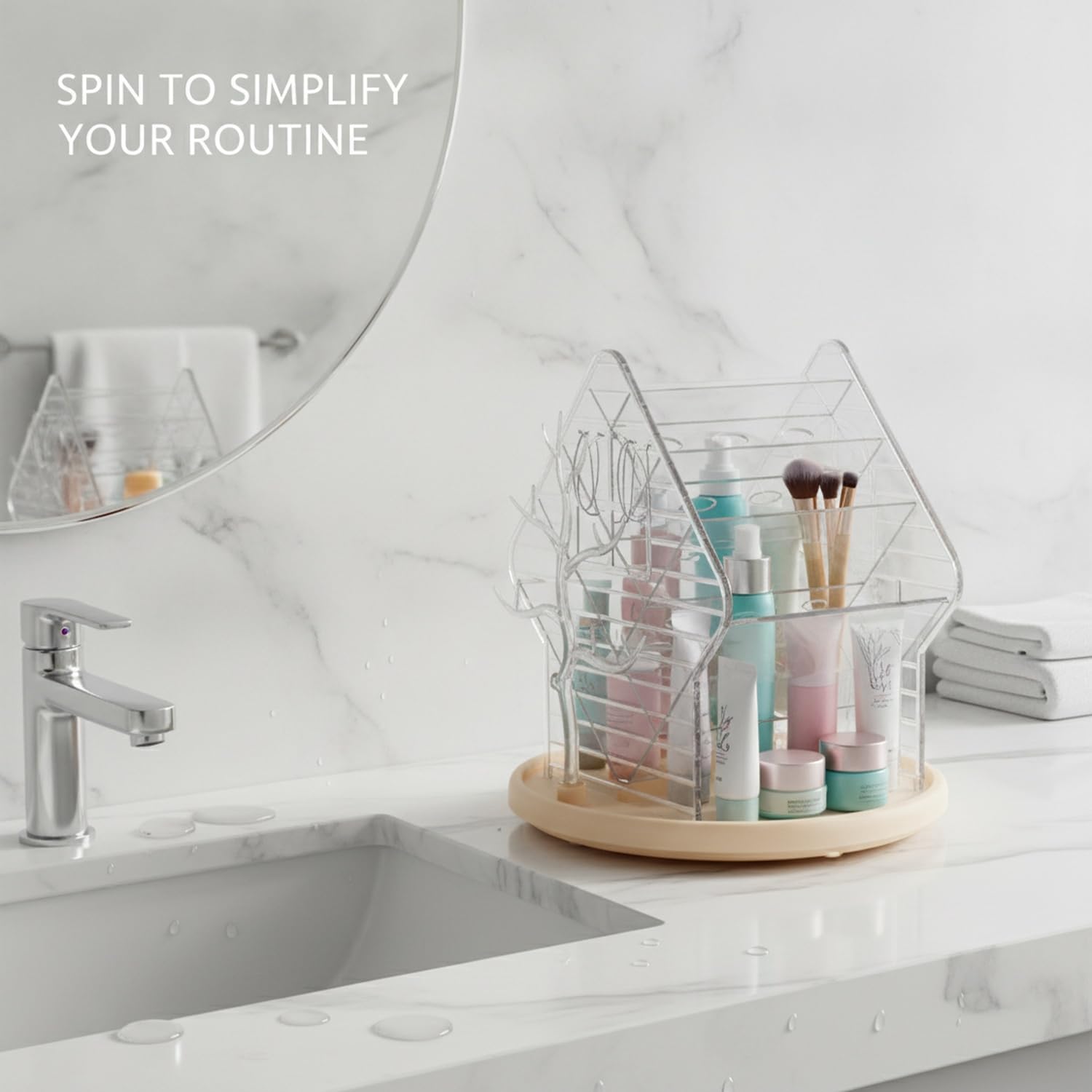 Rotating Cosmetic Container, 1 PC