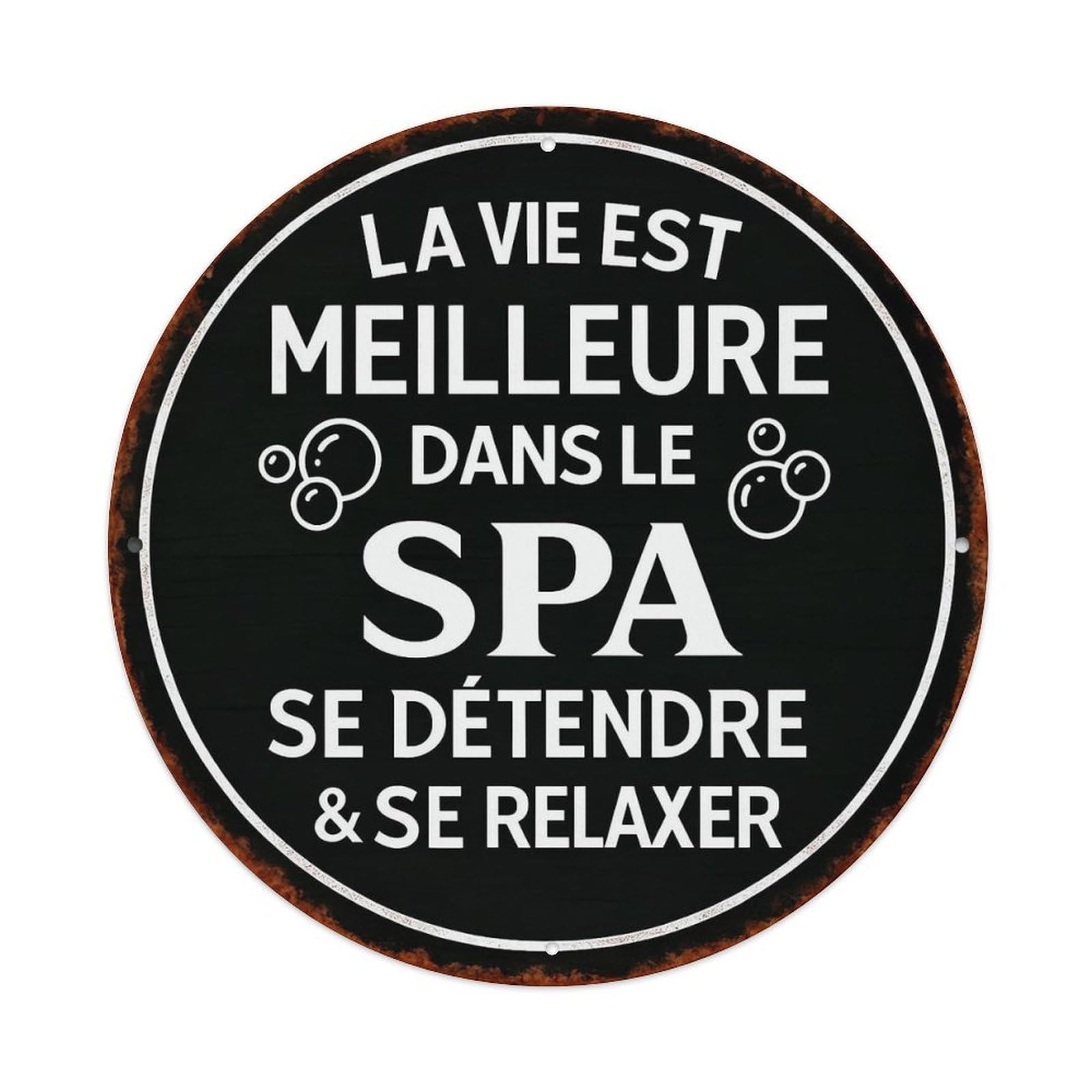 Life Is Better In Spa Tin Sign Metal Poster Vintage Metal Signs for Home Man Cave Bar Cafe Kitchen laundry room Wall Decorations Gift 8x8Inch