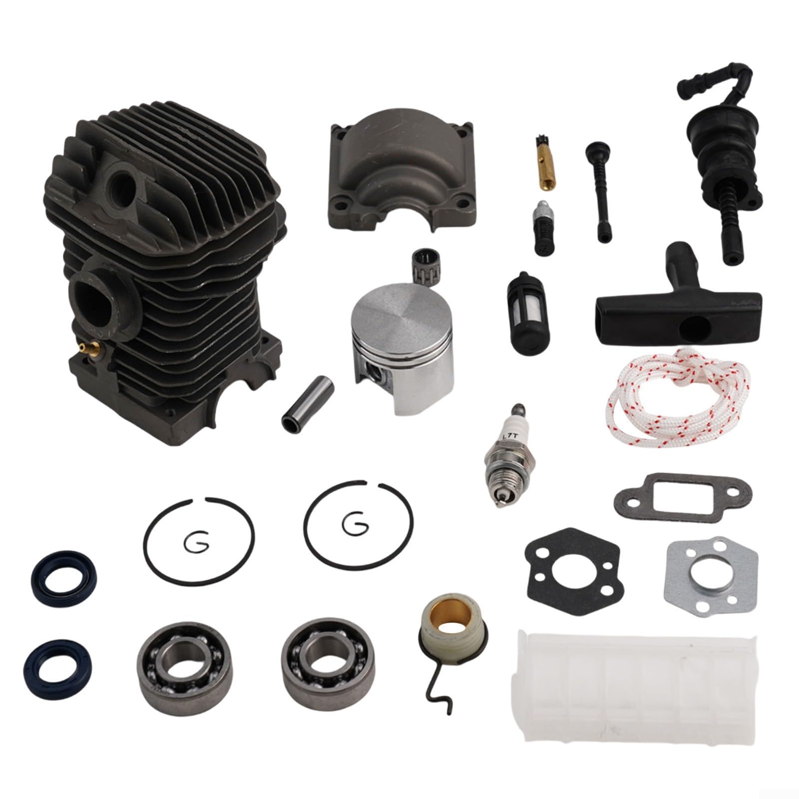 Kit de pistón de cilindro de motosierra, 42,5 mm para 023 025 MS230 MS250, piezas de repuesto del motor del motor, compatible con 1123 020 1209 1123 030 0408