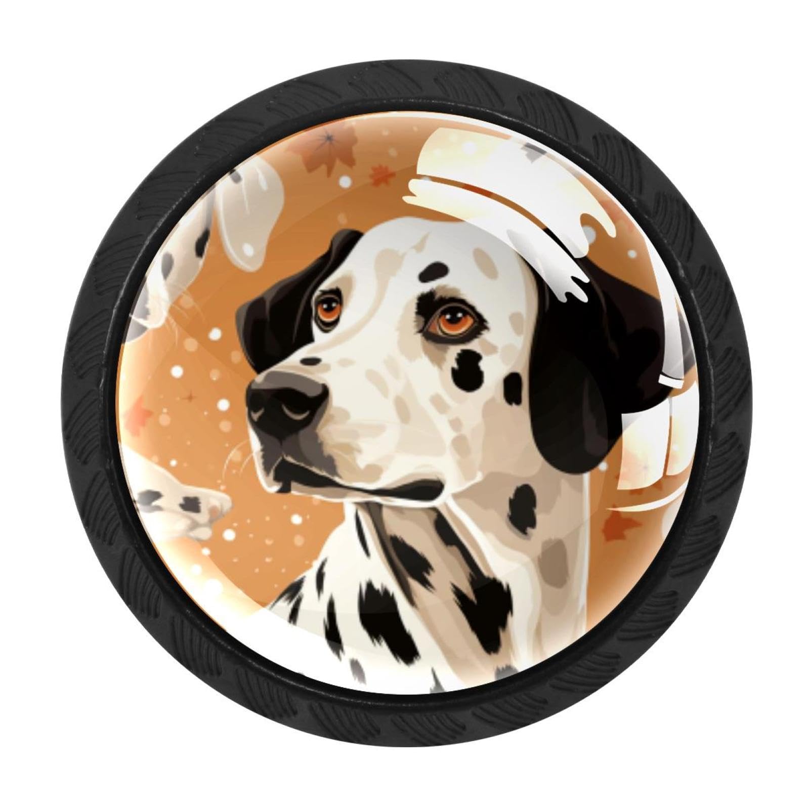 Chenzzzz Multicolored 03 4 Pack Cabinet Handles Black Spotted Dog Cabinet Knobs Draw