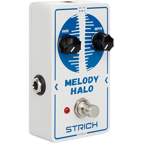 STRICH Chorus Guitar Pedal, Tutti Love Analog Chorus Effect Classic Warm, True Bypass for Electric Guitar, White and Blue, MELODY HALO