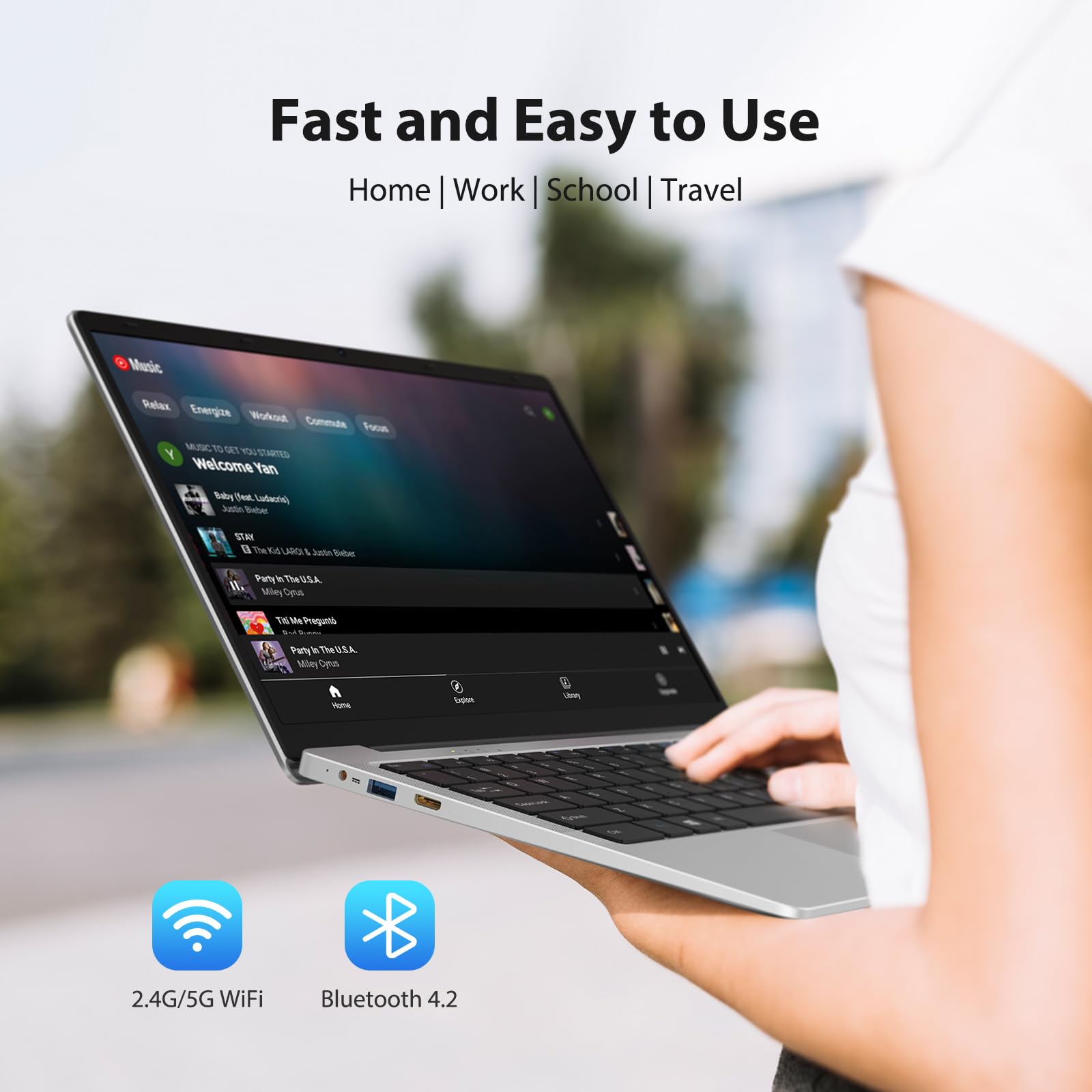 MAXLEGEN PC Portatile Notebook, 14 Pollici Portatile16GB RAM 256GB SSD 1920 * 1080 Full HD Computer, 2.4G/5G WiFi, Dual Speakers, BT4.2, USB3.0, Laptop Mouse e Mousepad Inclusi