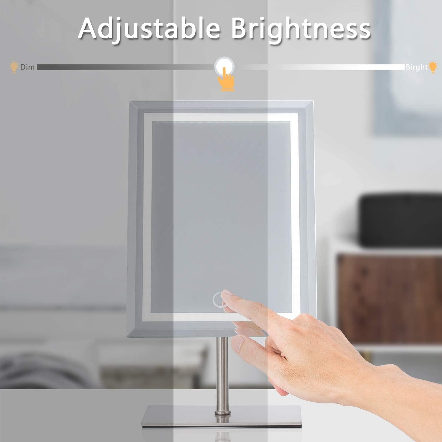 Waneway Full Metal Vanity Mirror, Lighted Makeup Mirror with 80 LEDs Lights and 10X Magnification Spot Mirror, USB Power Light up Cosmetic Mirror for Dressing Table