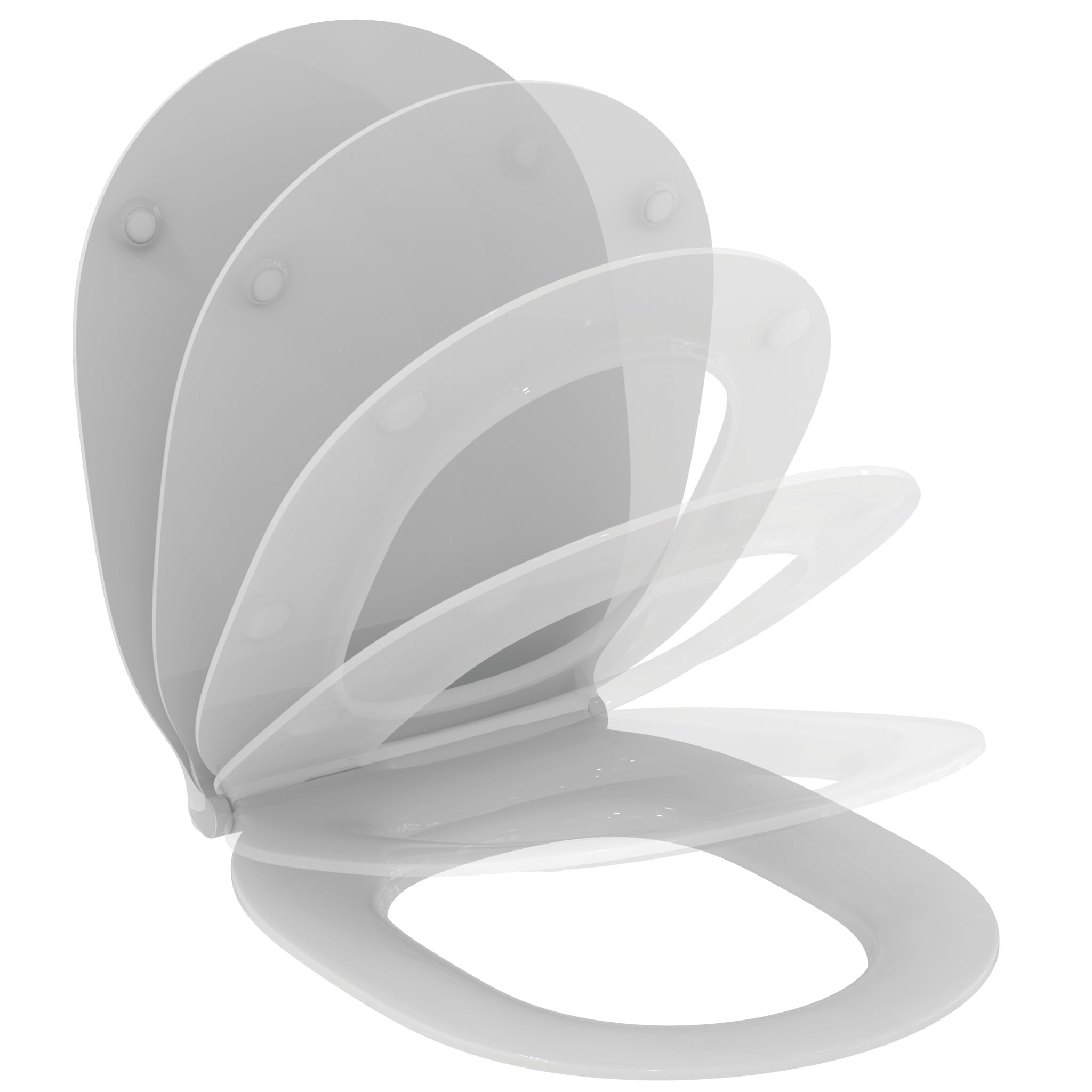 Ideal Standard Connect Air Toilet seat and Cover, Rounded Shape, Soft-Close seat with Quick-Release Function for Easy Cleaning, Scratch-Resistant duroplast – White (365x445x50 mm)