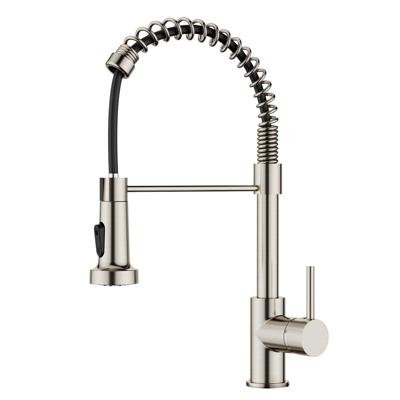 FORIOUS Robinet Cuisine, Mitigeur Cuisine avec Douchette Extractible max à 45cm, Rotation à 360° et Double Fonction de Pulvérisation, Acier Inoxydable