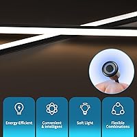 Vista 4 de Art3d LED Recessed Lighting Kit - 6pcs Self-adhesive White LED Light with Smart Switch, 3000k Touching Switch Light for Wood Slat Wall Panels