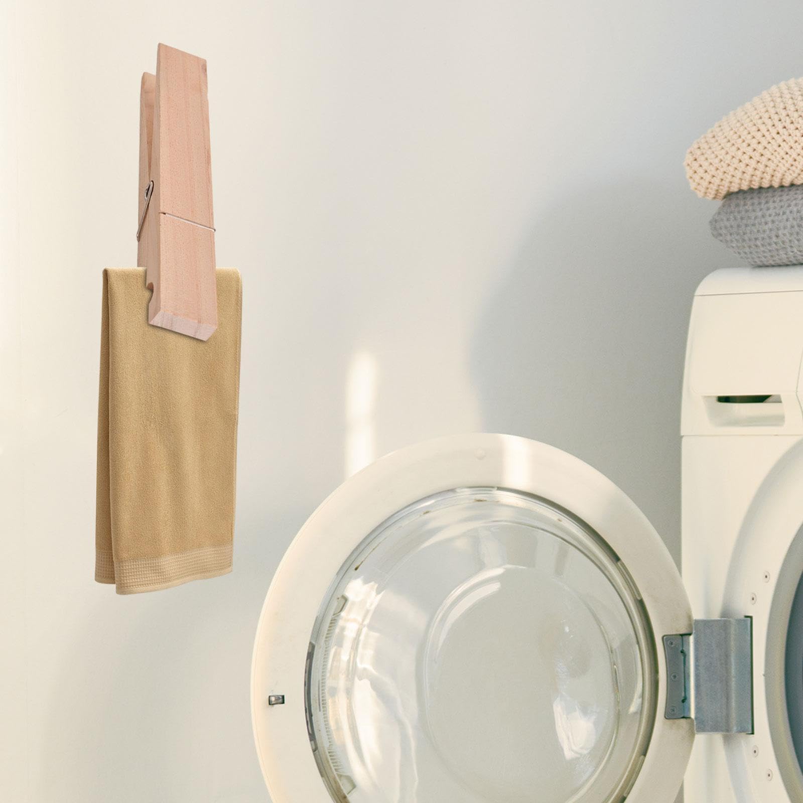 Handtuchhalter aus Holz, große Wäscheklammer, einfache Installation, praktischer Mehrzweck-Wandhandtuchhalter für Badezimmer, Schlafzimmer, Café A