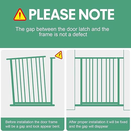 Miniatura 8 de Puerta de bebé de 40.5 pulgadas de alto de 29.5 a 32.6 pulgadas de ancho, puerta alta para mascotas, puerta para gatos, puerta extra ancha para