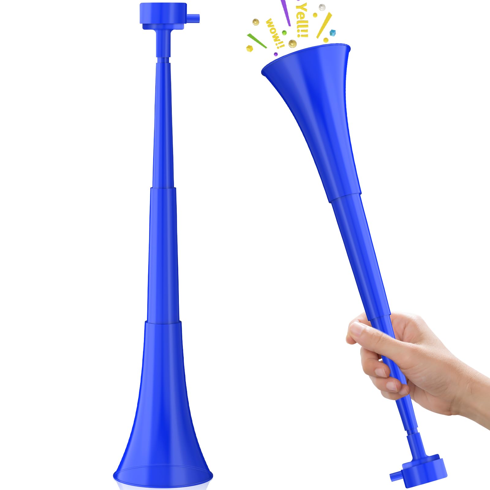 Stadium Horn for 2026 World Cup, Vuvuzela Plastic Trumpet Collapsible Cheering Blow Horns Loud Soccer Noise makers for Sporting Events Football Games Carnival Fun Birthday Party Favors - 1PCS (Blue)